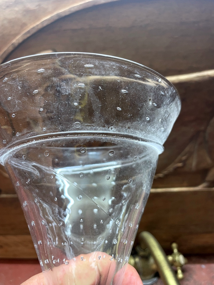 8 Bubbled Blown Glass Ice Cream Cups-photo-4