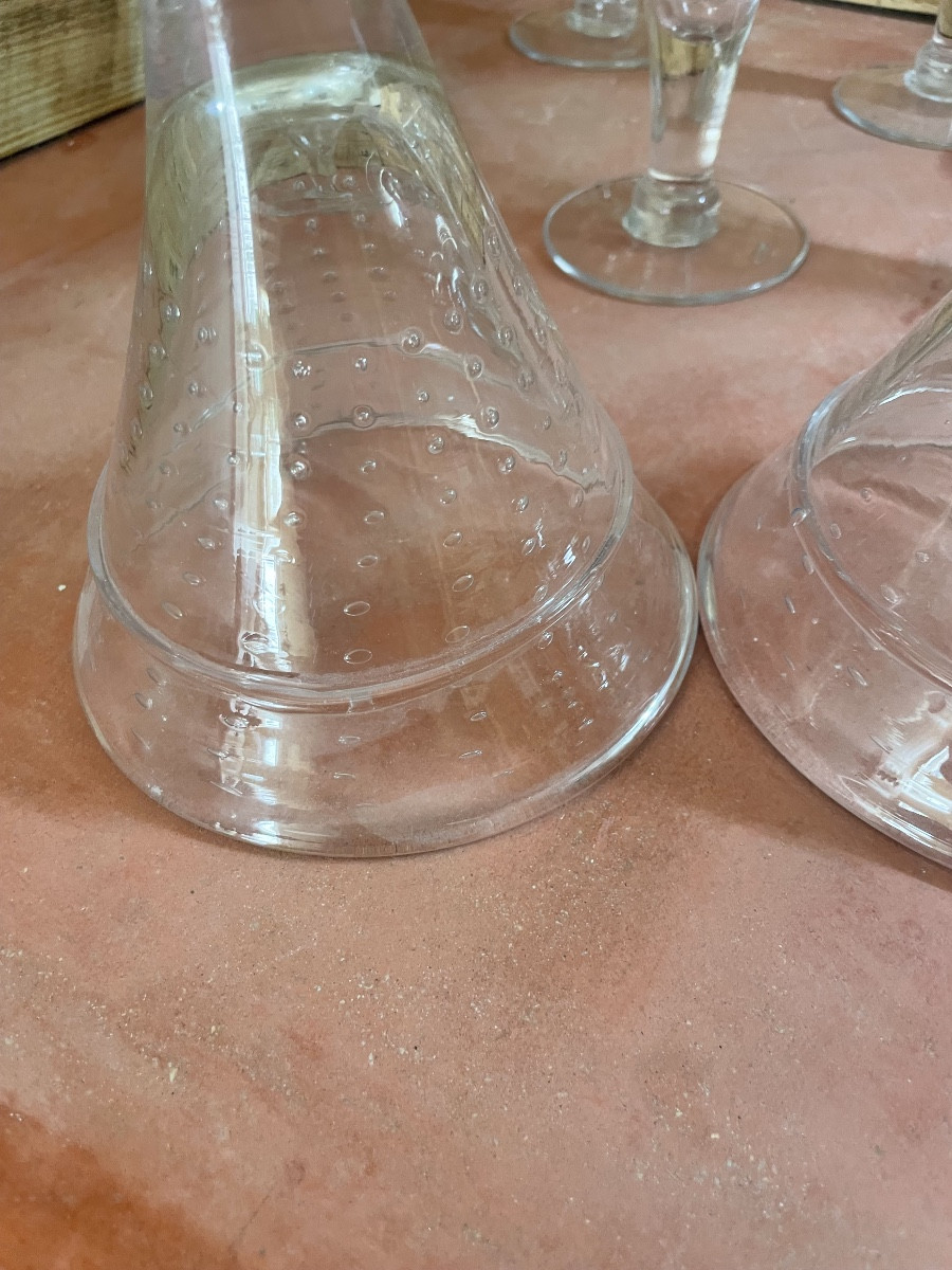 8 Bubbled Blown Glass Ice Cream Cups-photo-6