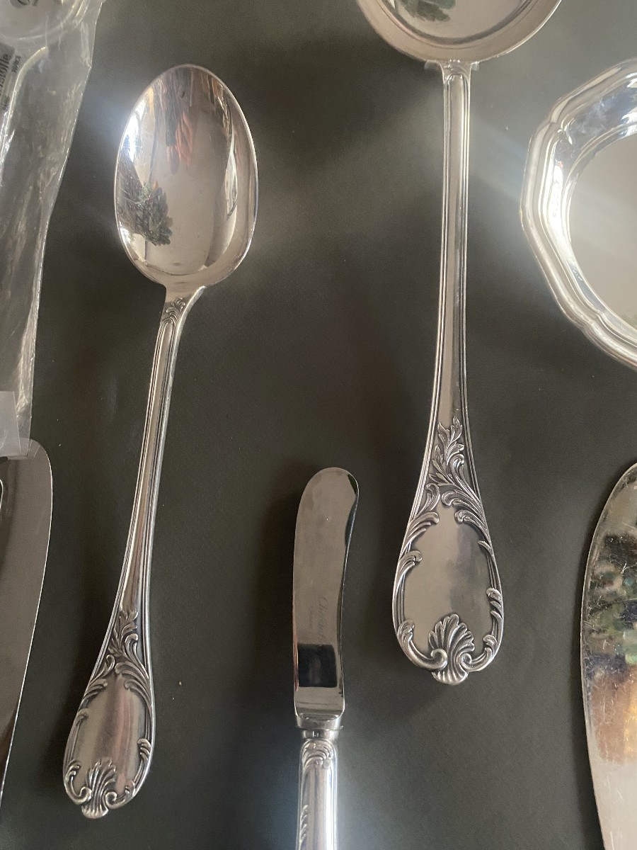 A Set Of Silver Metal Table Cutlery By Maison Cristofle -photo-3