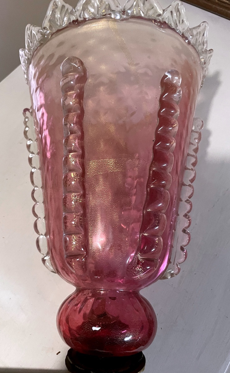Bronze And Murano Glass Wall Lamp-photo-2