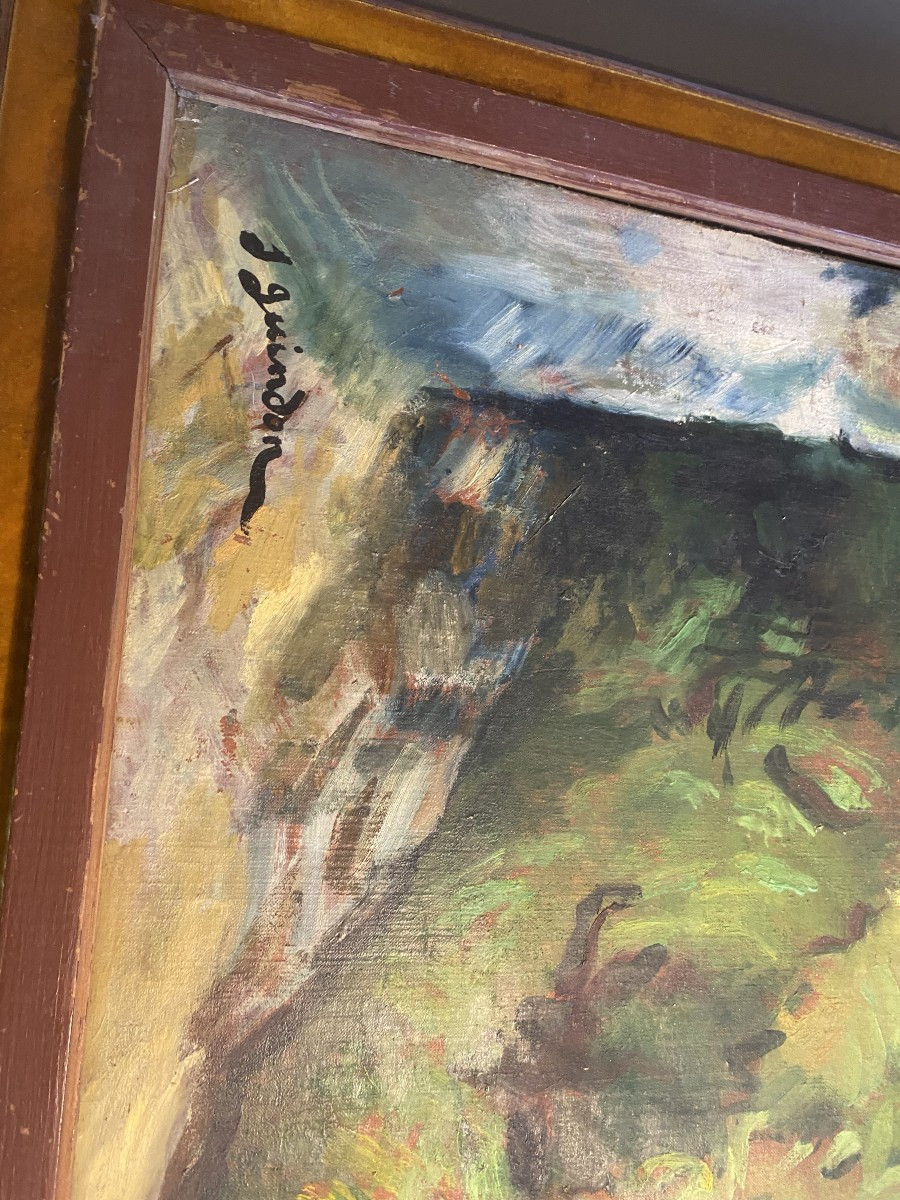 Large Oil On Canvas By The Provençal Painter Jean Guindon Marseille 1883 - Marseille 1976-photo-3