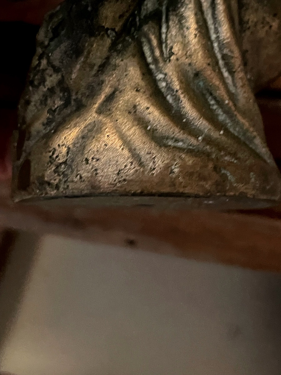 Bouchon de radiateur tête d'indien en bronze-photo-3