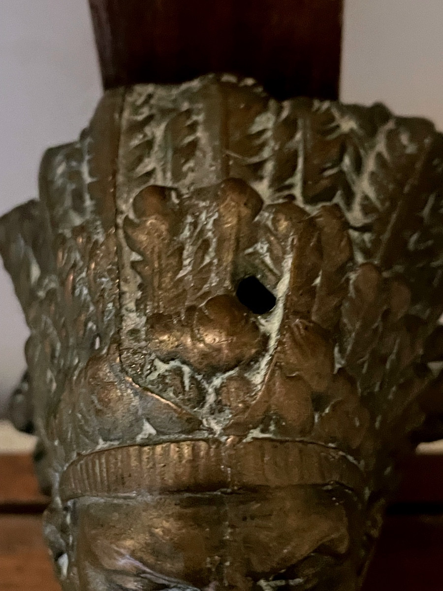 Bouchon de radiateur tête d'indien en bronze-photo-6