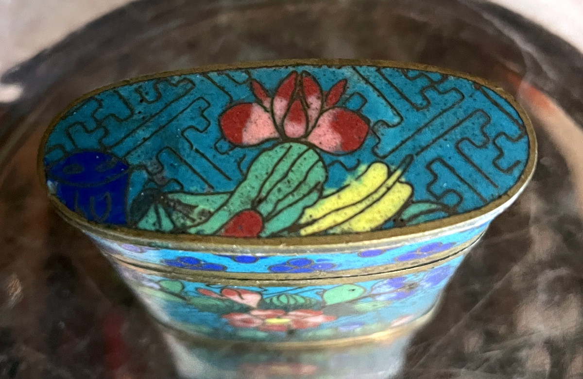 Chinese Cloisonné Opium Box-photo-2