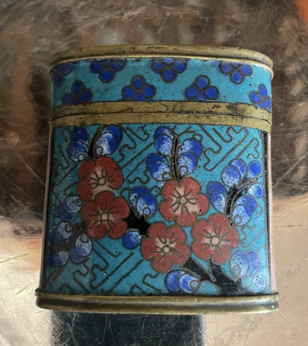 Chinese Cloisonné Opium Box-photo-3