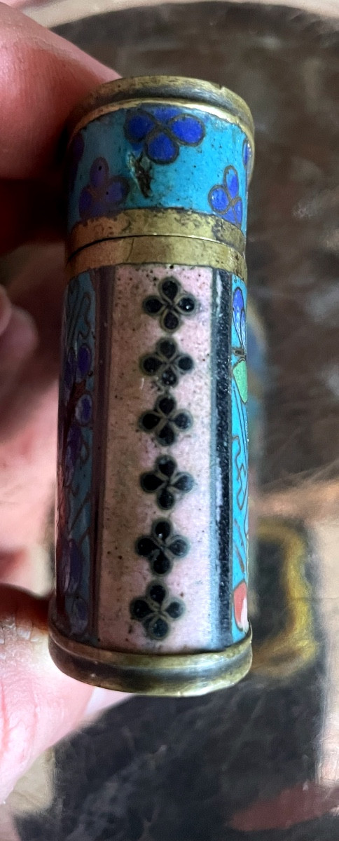 Chinese Cloisonné Opium Box-photo-4