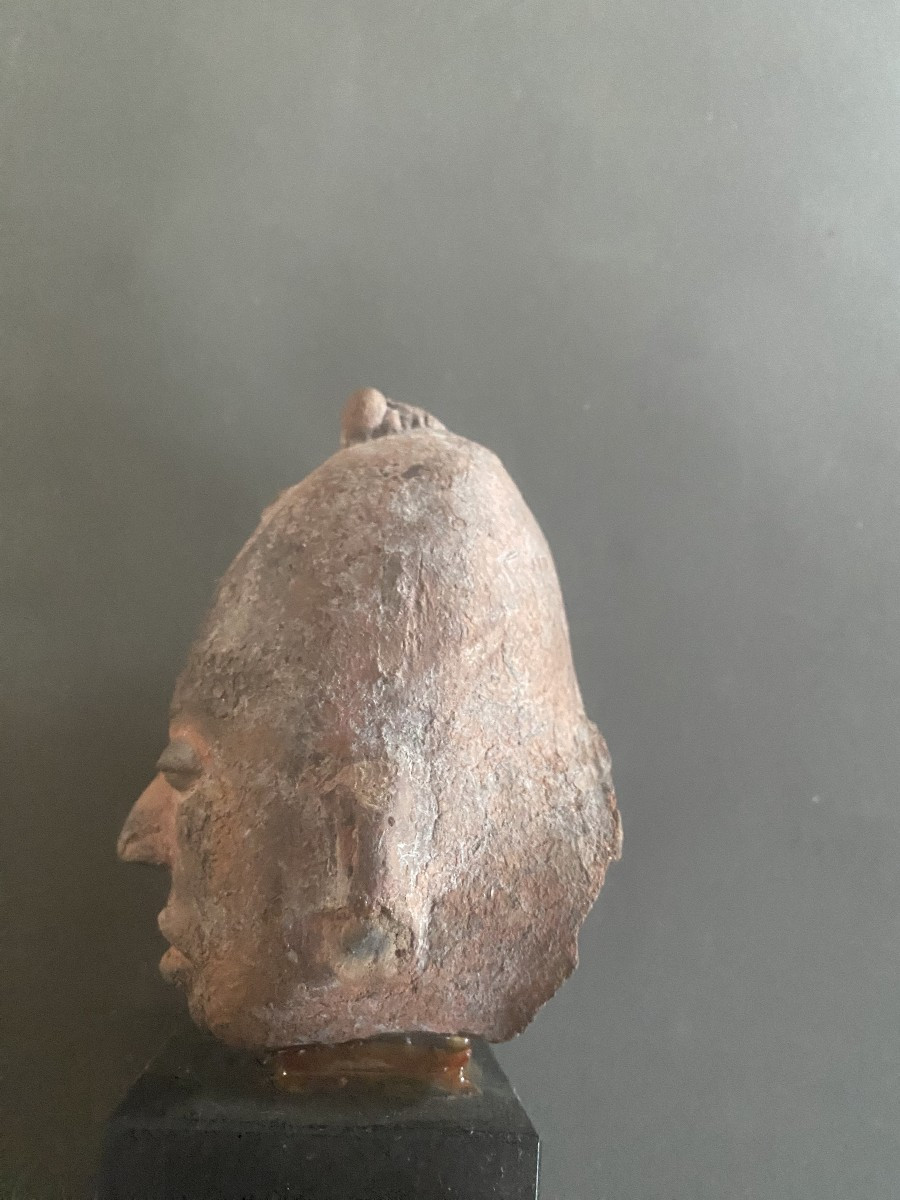 tête de statut antique en terre cuite authentique  probablenent égyptienne-photo-5