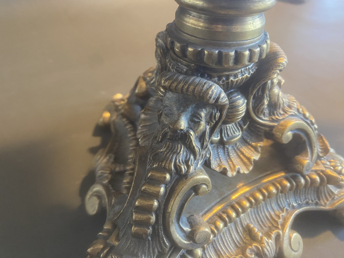 Pair Of Gilt Bronze Candelabra, Weight 3830 G Each (my Ref 646 §§)-photo-6