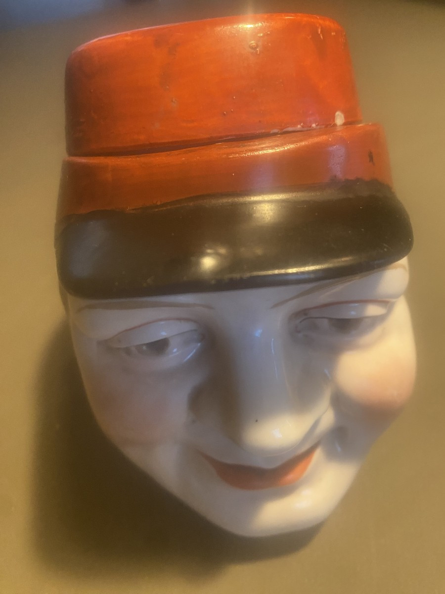 A Tobacco Jar In Earthenware, The Soldier Pioupiou, Late 19th Century, Early 1900s (my Ref: 650§§)