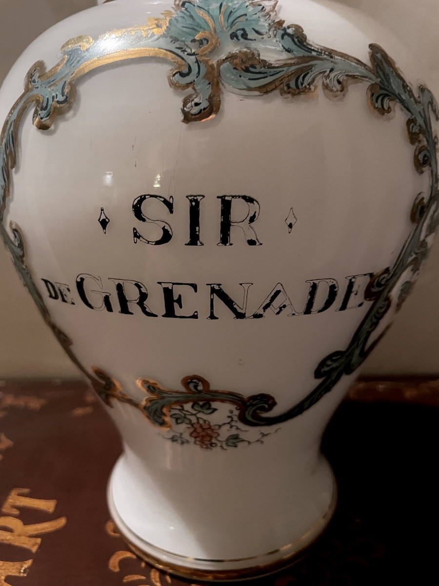 Syr Of Grenade" Pharmacy Jar In Semi-opaline Crystal-photo-2