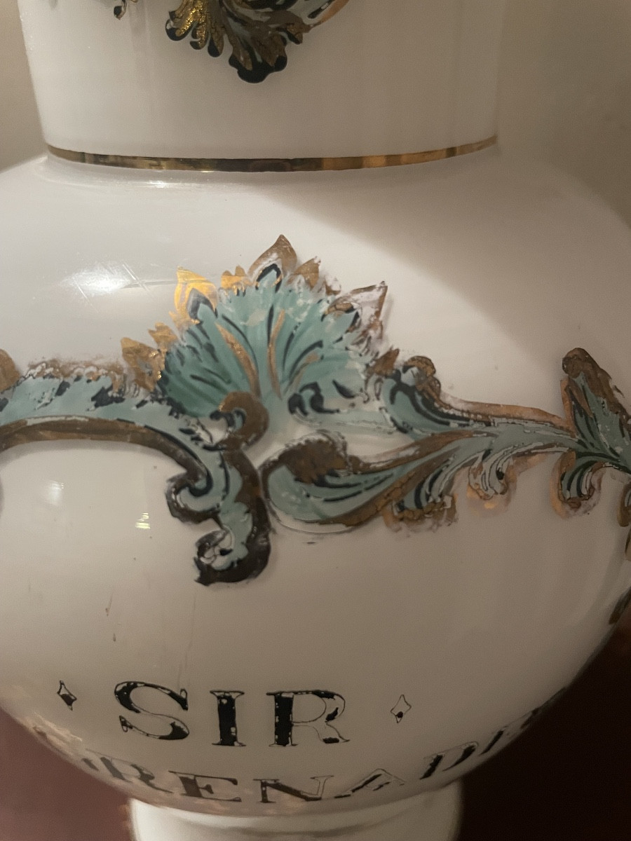 Syr Of Grenade" Pharmacy Jar In Semi-opaline Crystal-photo-4