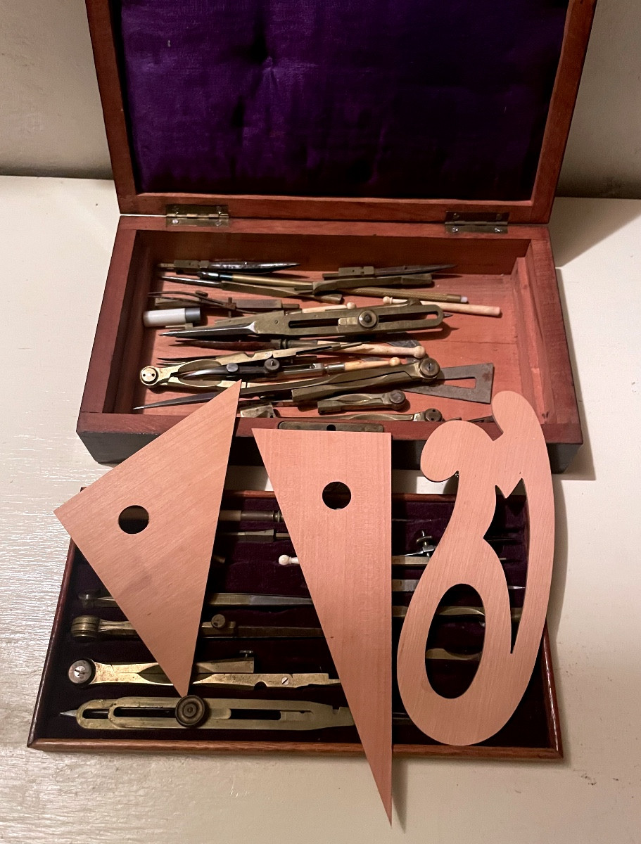 Boite à compas en acajou-photo-2