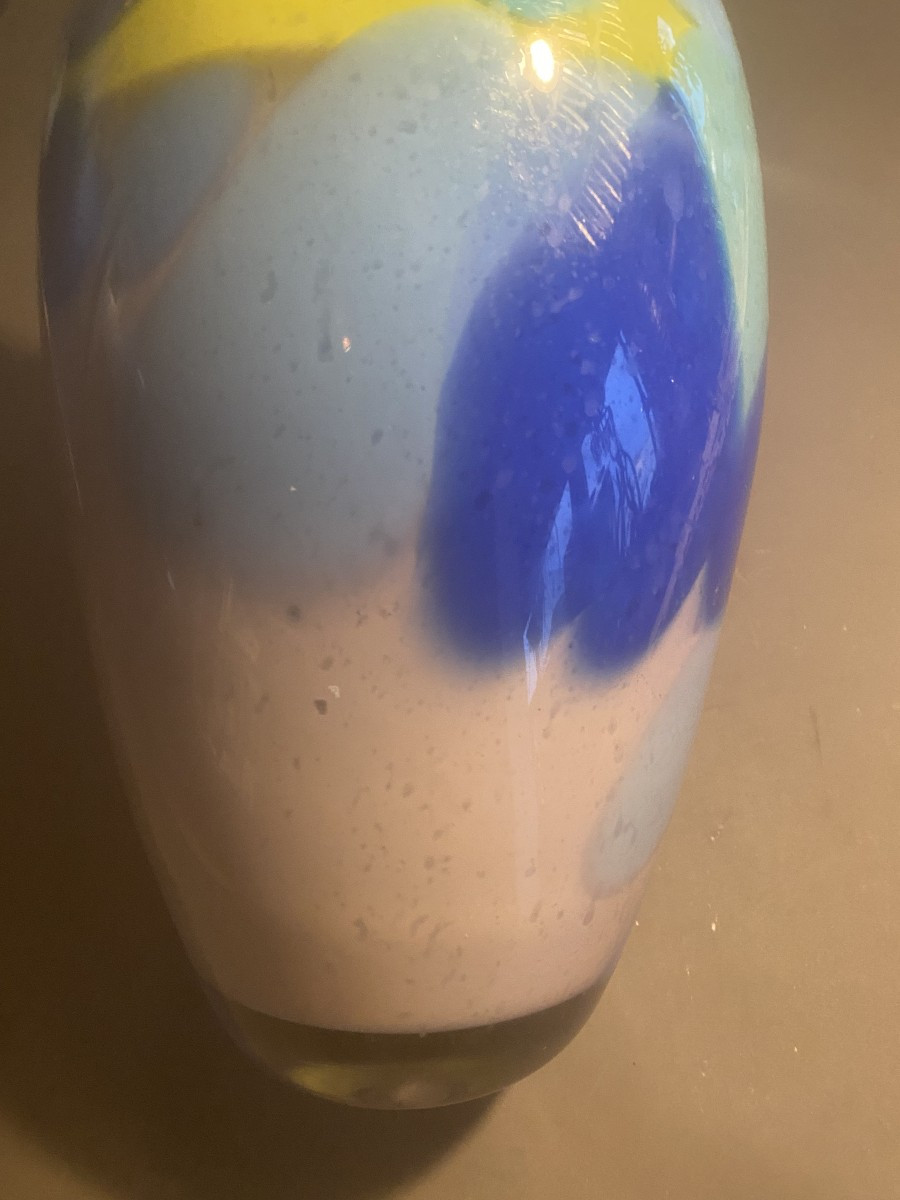 Large Vase In Blown Glass By Master Glassmaker Ada Loumani In Valbonne-photo-1