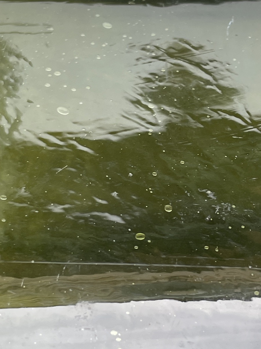 Large Antique Bottle In Olive Green Blown Glass-photo-4