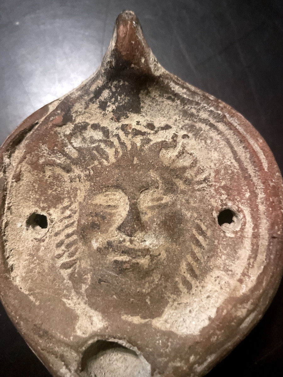 Lampe à huile romaine en terre cuite -photo-2