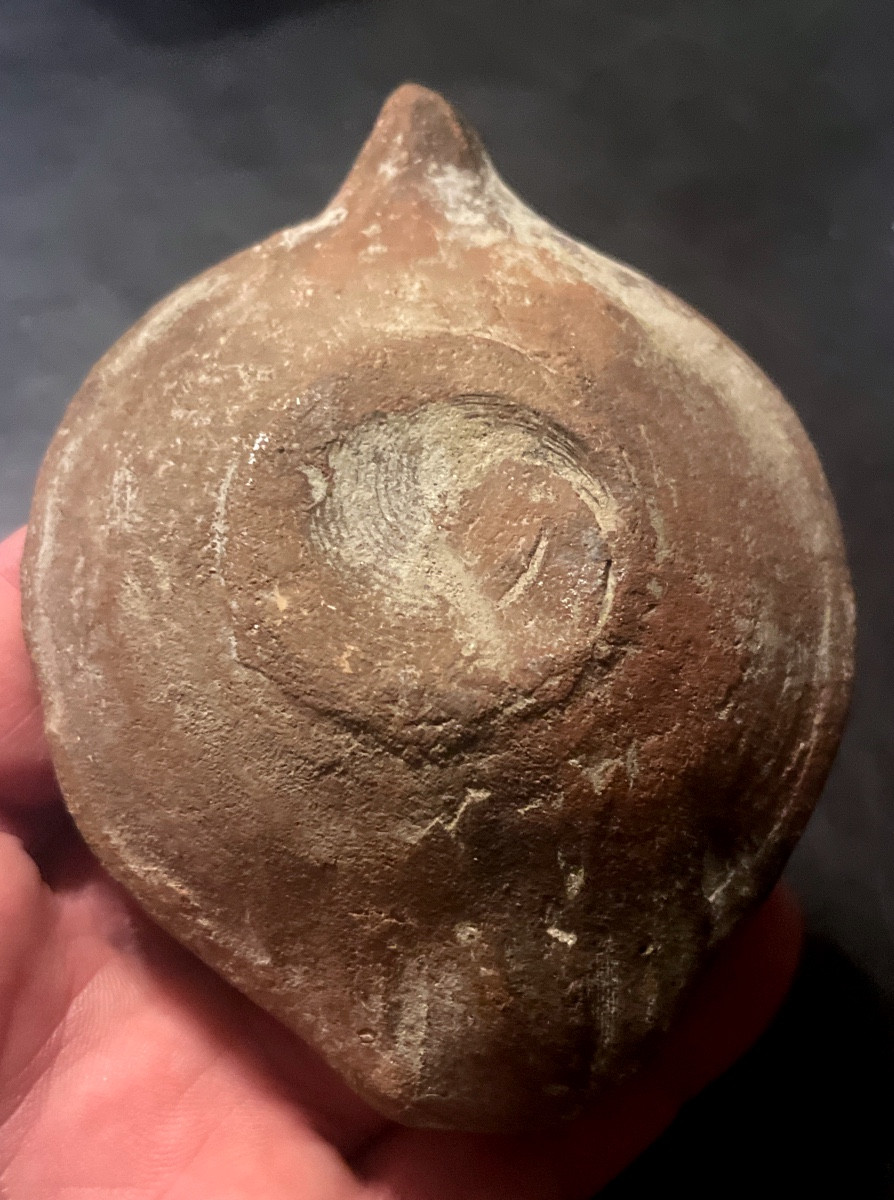 Lampe à huile romaine en terre cuite -photo-3