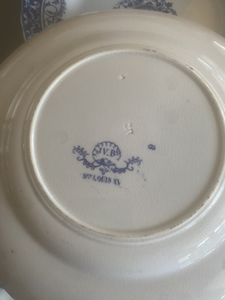 12 assiettes signé Jules Vieillard à Bordeaux modèle Louix XV-photo-7