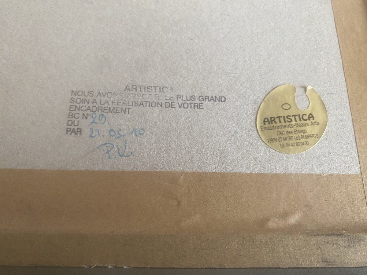 Ink Drawing On Paper By Paul Ricard (1909-1997), Dated 1969, Depicting Oriental Figures-photo-6