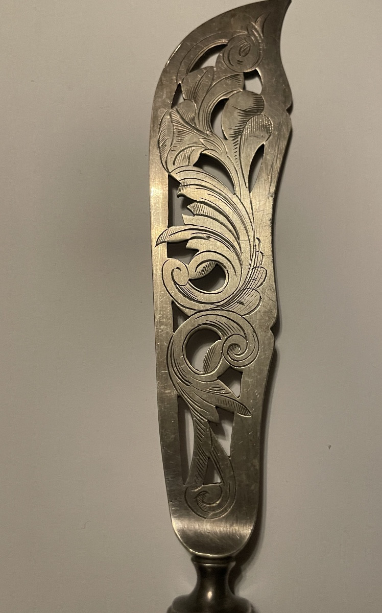 Solid Silver Fish Serving Set – Minerva Hallmark – Late 19th Century-photo-2