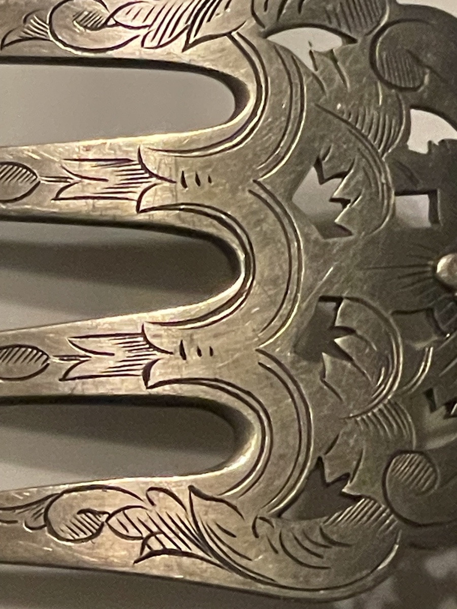 Solid Silver Fish Serving Set – Minerva Hallmark – Late 19th Century-photo-4