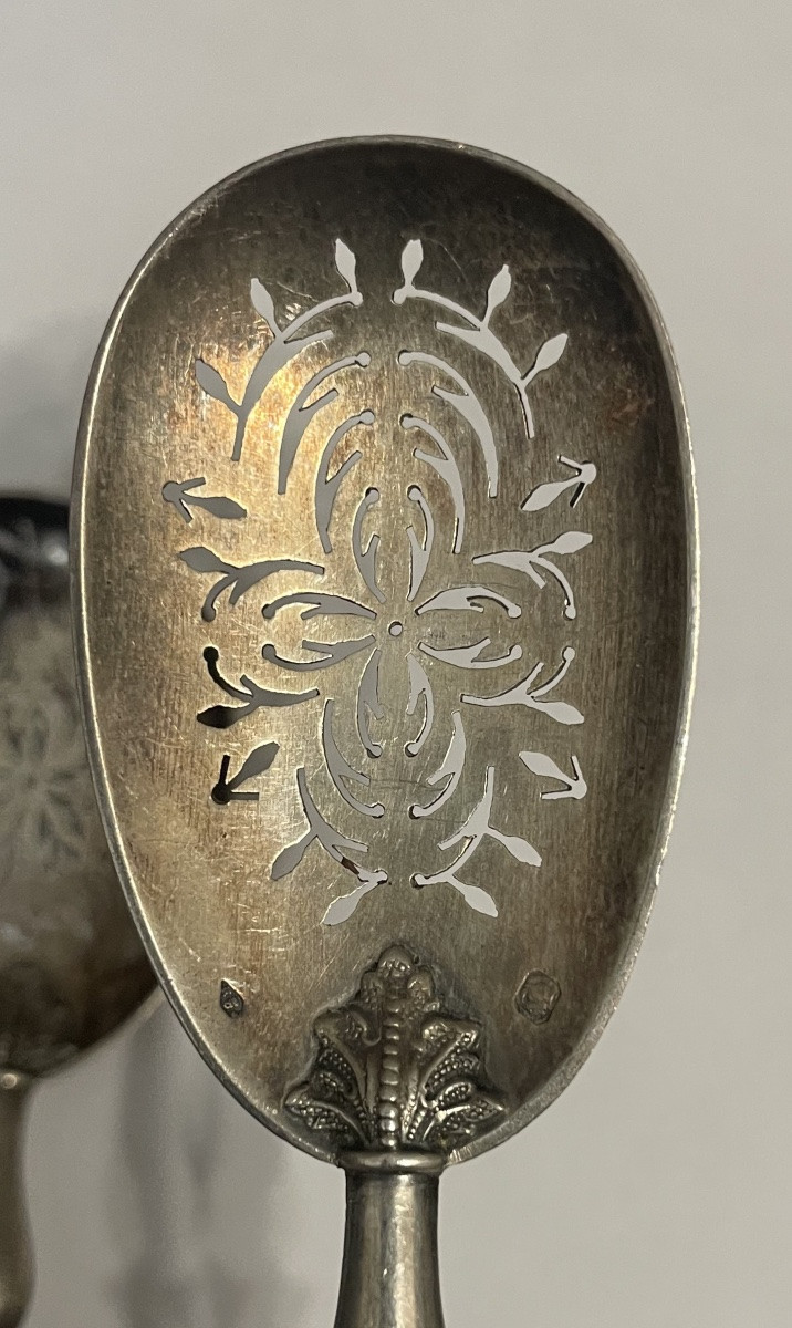 Solid Silver Serving Set – Silversmith François-auguste Boyer? – Paris, 19th Century-photo-4