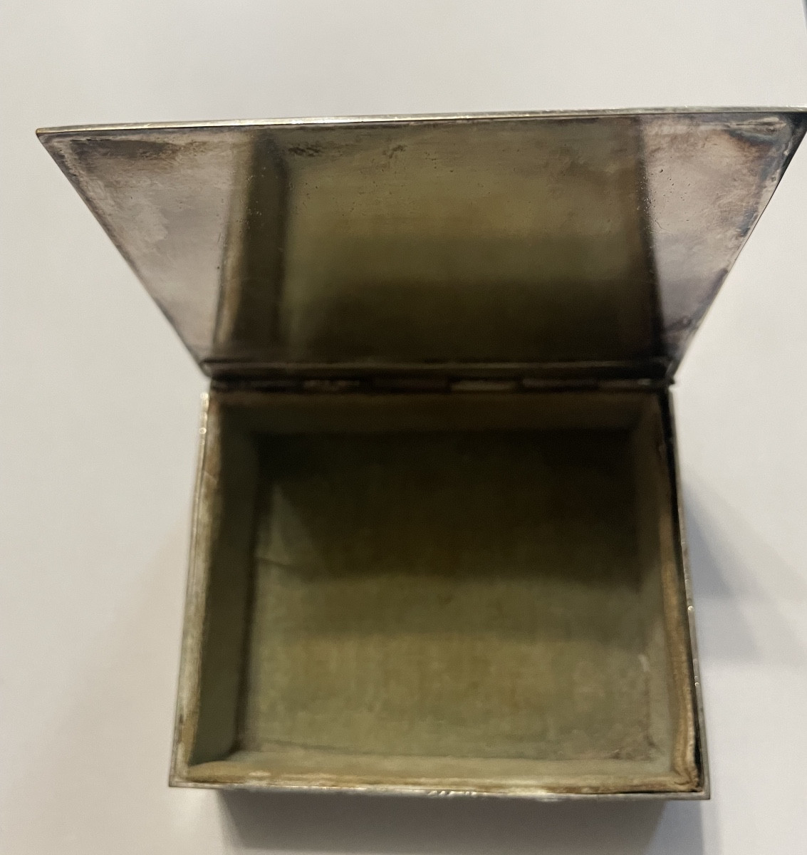 Rectangular Box In Solid Silver In Art Nouveau Style, Circa 1900.-photo-3
