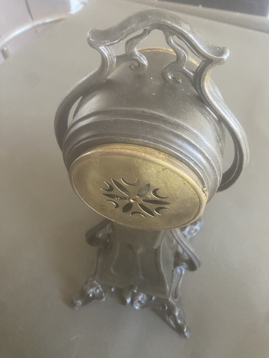 pendule Art Nouveau en régule Nicolas Balestra Cannes / Vichy -photo-7