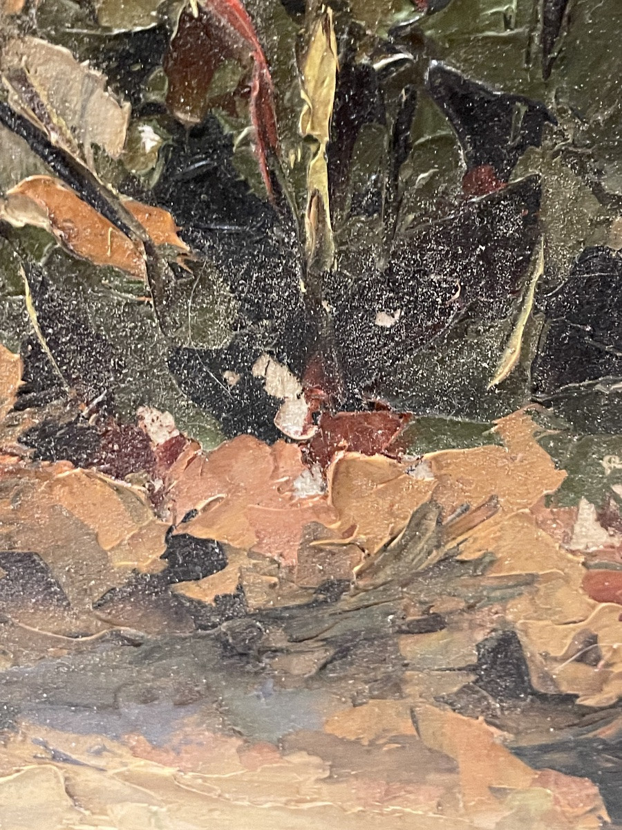 Huile au couteau – paysage provençal – signé Lienhard, 1964-photo-4