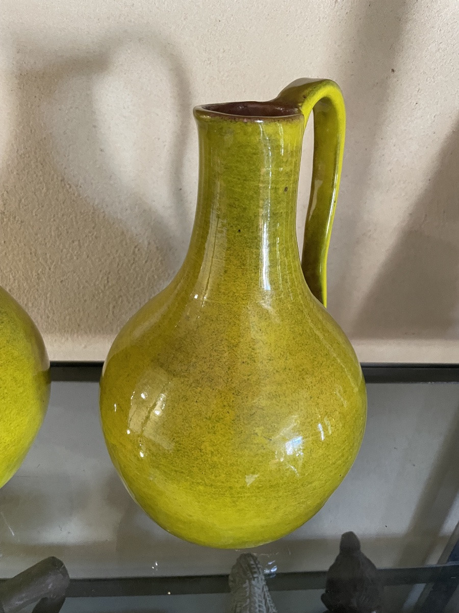 Pair Of Glazed Ceramic Pitchers – Atelier De Dieulefit – Circa 1950-photo-6
