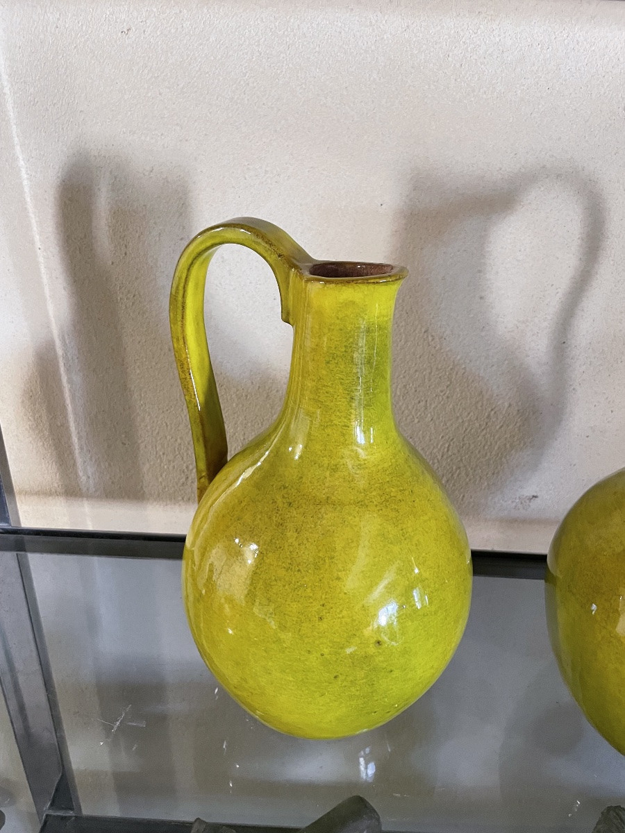 Pair Of Glazed Ceramic Pitchers – Atelier De Dieulefit – Circa 1950-photo-7