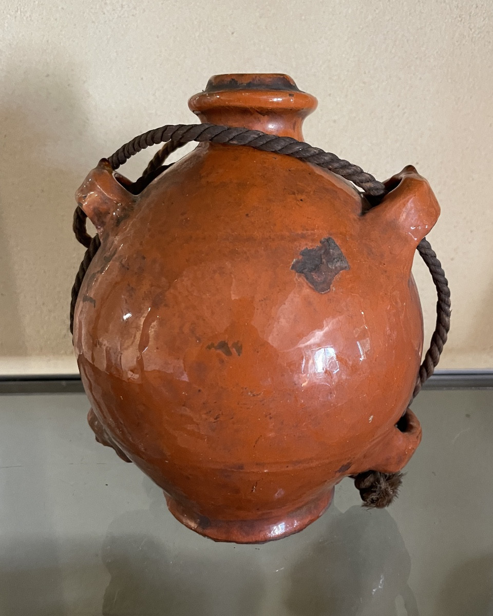 "Conscience " provençale en terre cuite vernissée – XIXe / début XXe siècle-photo-4