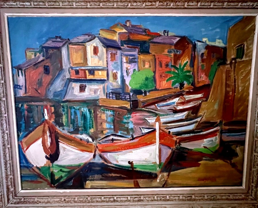 René Palmero – Erbalunga (cap Corse) – Large Oil On Canvas – 73 × 53 Cm-photo-2