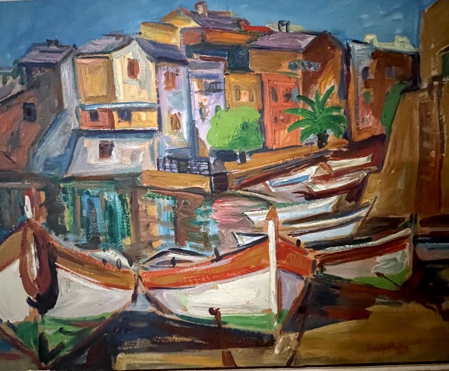 René Palmero – Erbalunga (cap Corse) – Large Oil On Canvas – 73 × 53 Cm-photo-3