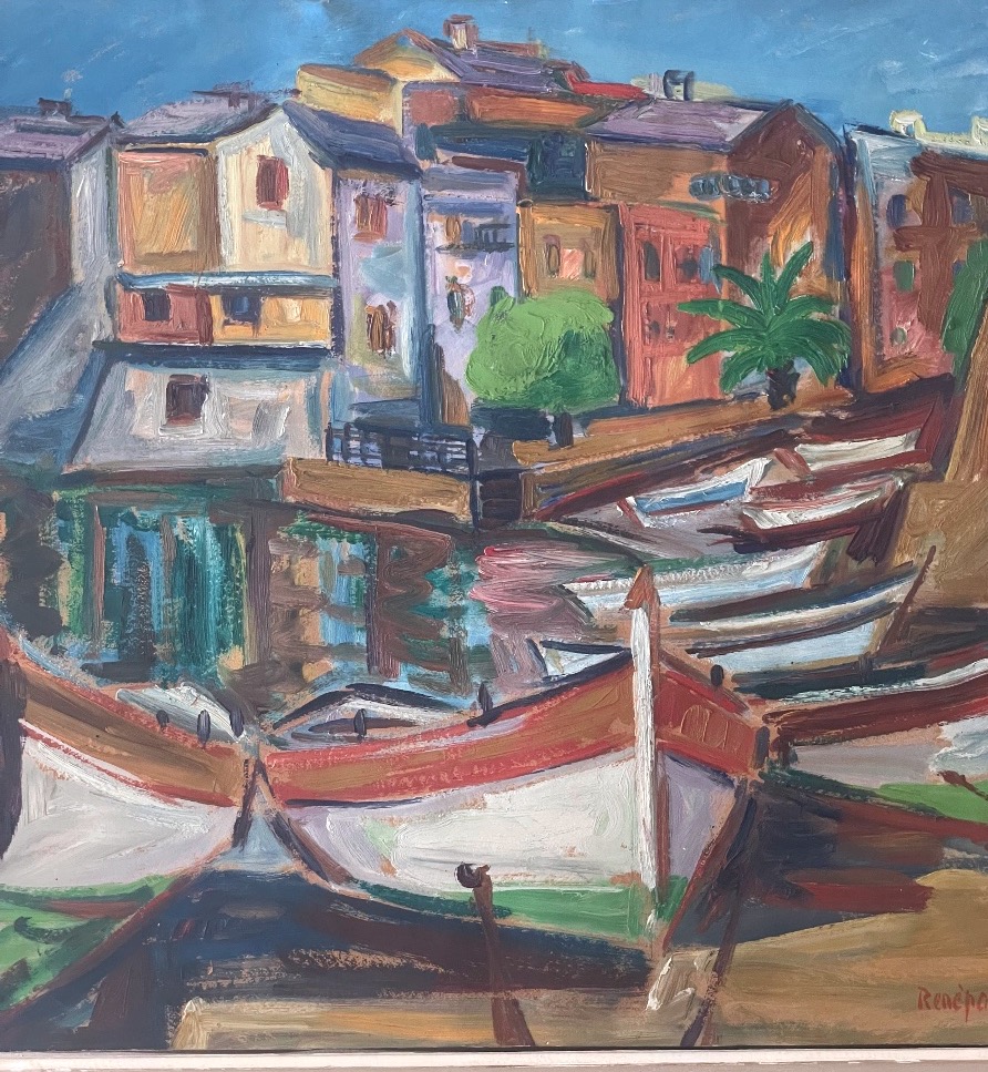 René Palmero – Erbalunga (cap Corse) – Large Oil On Canvas – 73 × 53 Cm-photo-4