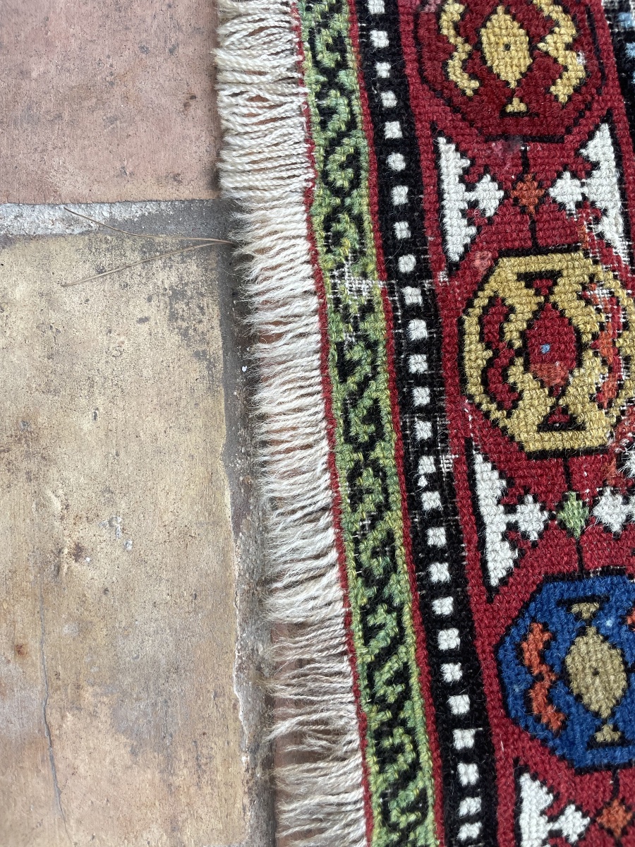 Tapis caucasien Kazak ancien noué main – 260 × 125 cm – Très bel état-photo-2