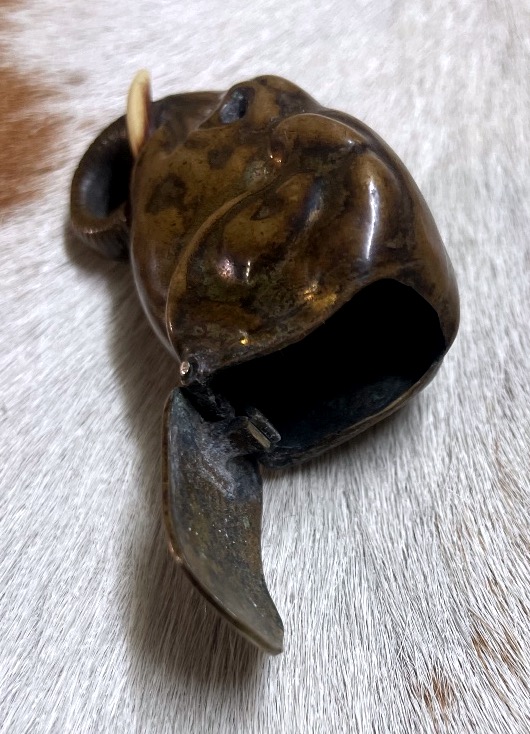 Petit pyrogène en bronze en forme de tête d'éléphant – Fin XIXᵉ siècle-photo-4