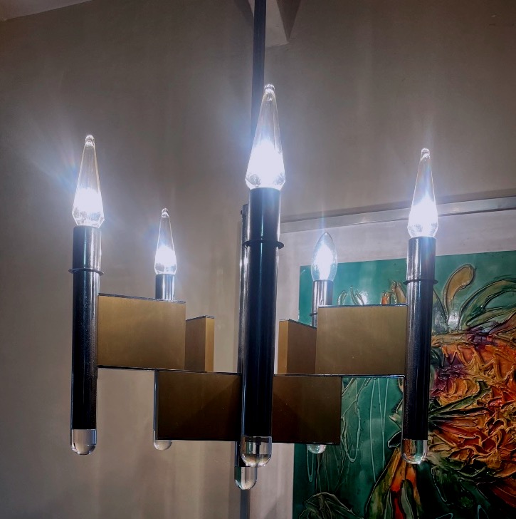 Gaetano Sciolari – Italian Five-light Chandelier – Circa 1970-photo-3