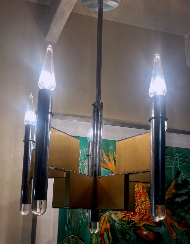 Gaetano Sciolari – Italian Five-light Chandelier – Circa 1970-photo-4