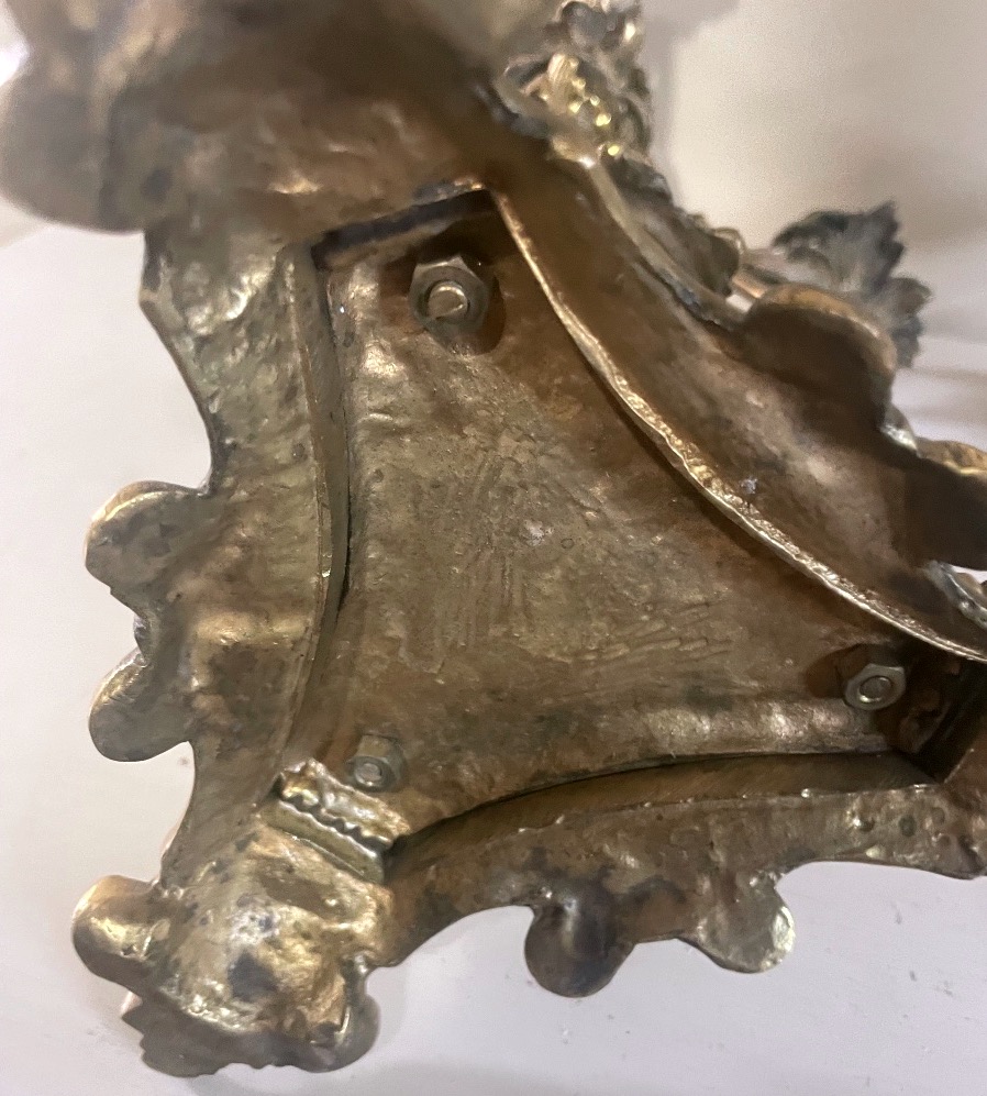 Paire de candélabres en bronze à 4 lumières – Style Louis XV – Vers 1950-photo-2