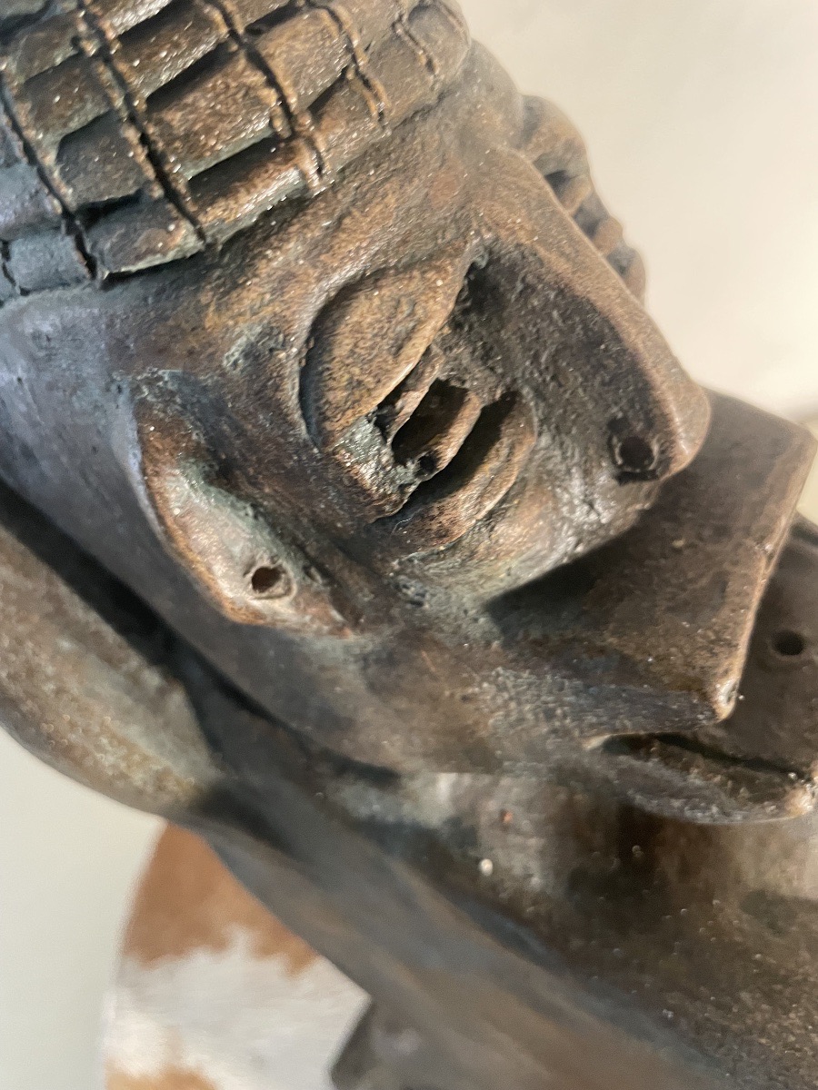 Large Modernist Terracotta Sculpture – Female Figure – Circa 1955–1975-photo-1