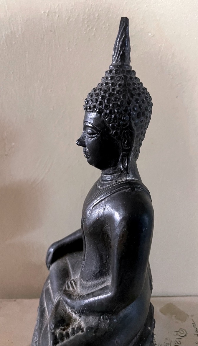 Bouddha assis en bronze – Thaïlande, période Rattanakosin, fin XIXᵉ – début XXᵉ siècle-photo-4