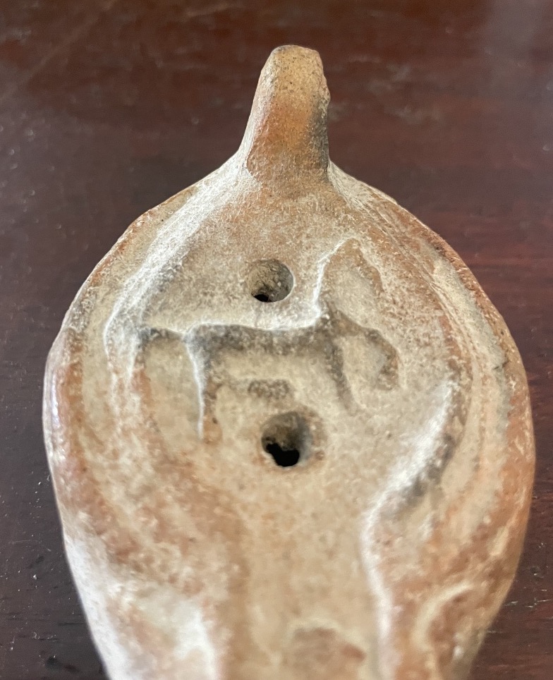 Roman Terracotta Oil Lamp – Stylized Animal Design-photo-3