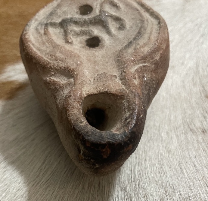 Roman Terracotta Oil Lamp – Stylized Animal Design-photo-1