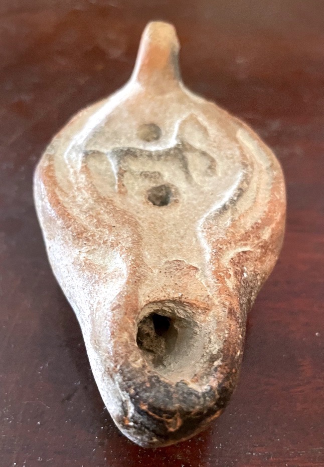 Roman Terracotta Oil Lamp – Stylized Animal Design