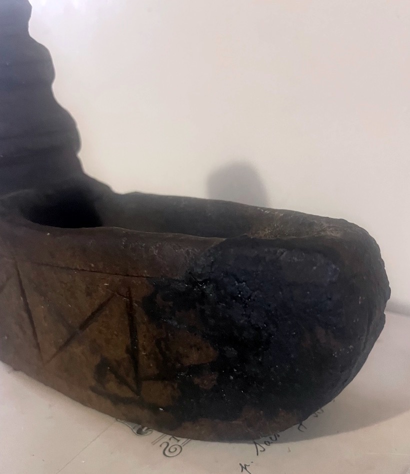 Antique Carved Stone Oil Lamp – From The Levant (syria Or Jordan?), 18th–19th Centuries-photo-2
