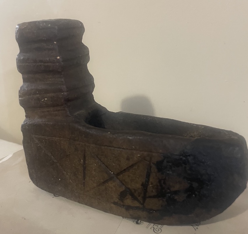 Antique Carved Stone Oil Lamp – From The Levant (syria Or Jordan?), 18th–19th Centuries-photo-4