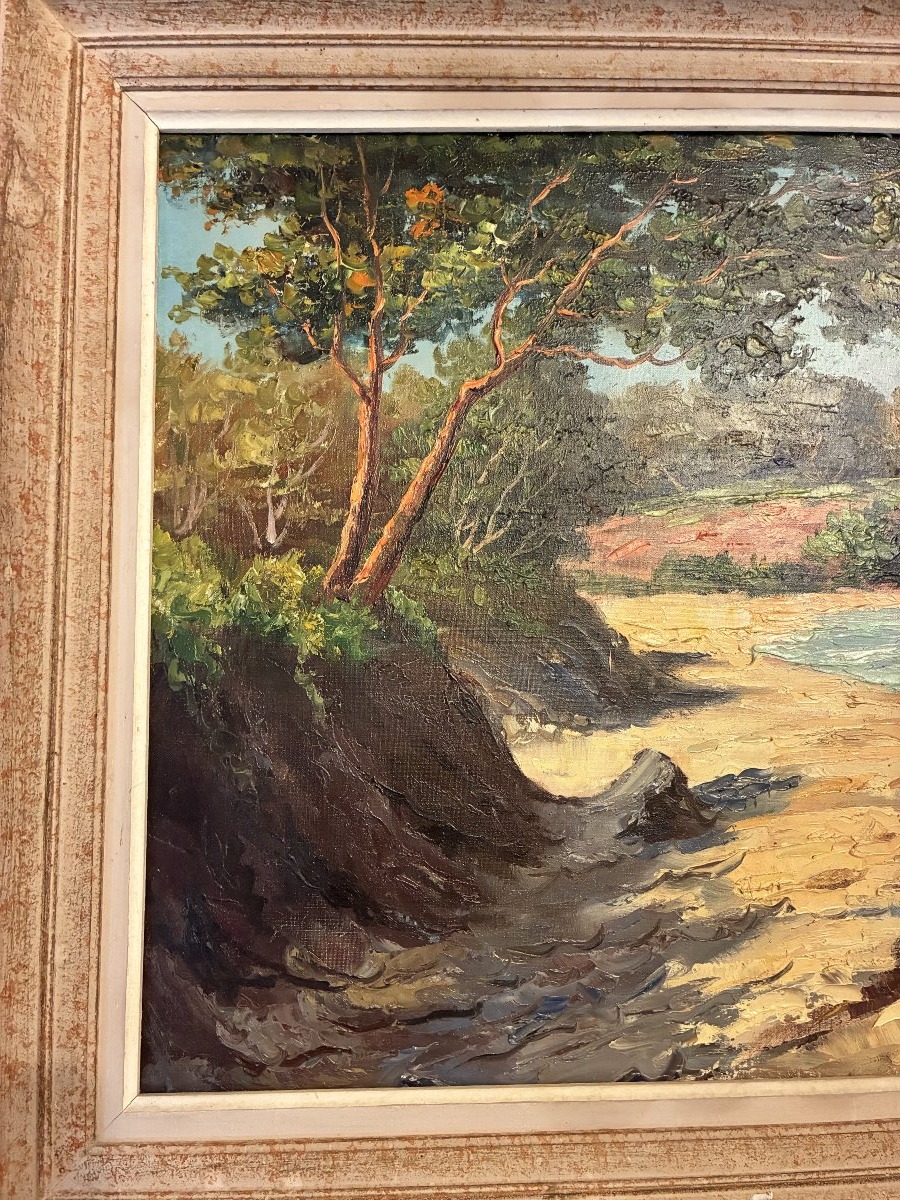 Oil On Canvas, Provençal Seascape From The 1920s–1930s By The Painter Louis Andréy-photo-4