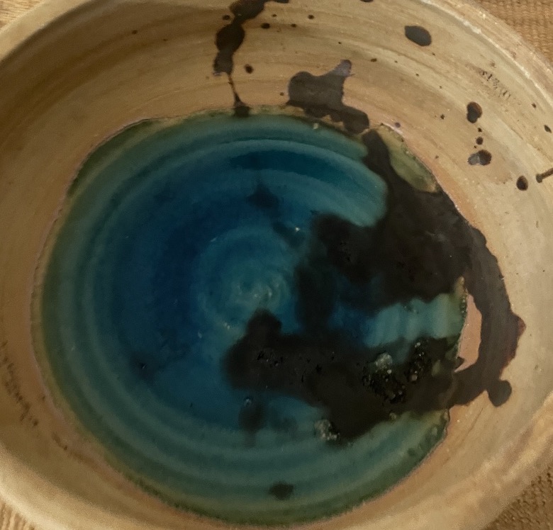 POTERIE DU COLOMBIER – SALADIER EN GRÈS ÉMAILLÉ-photo-2