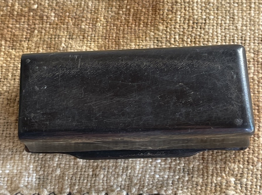 Antique Snuffbox Made Of Horn And Marquetry – 19th Century-photo-7