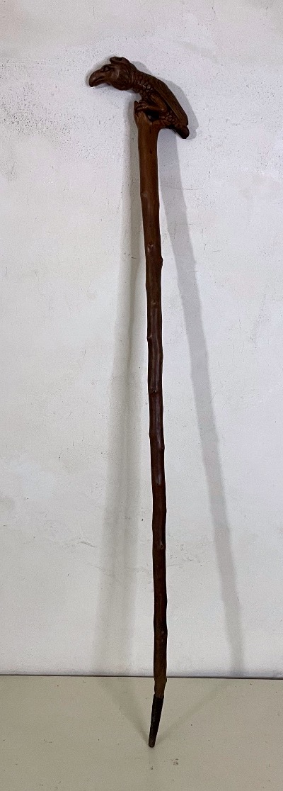 Carved Wooden Cane – Griffin And Serpent – ​​folk Art